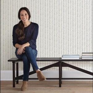 Anthro Magnolia Home Grey Pick-Up Sticks Wallpaper 56 sq ft